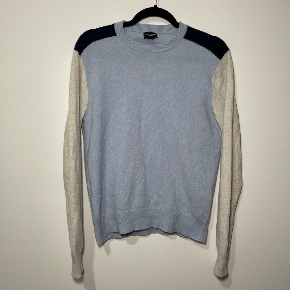 Club Monaco Men’s 100% Cashmere Colorblock Crewneck Sweater in S - Picture 3 of 7
